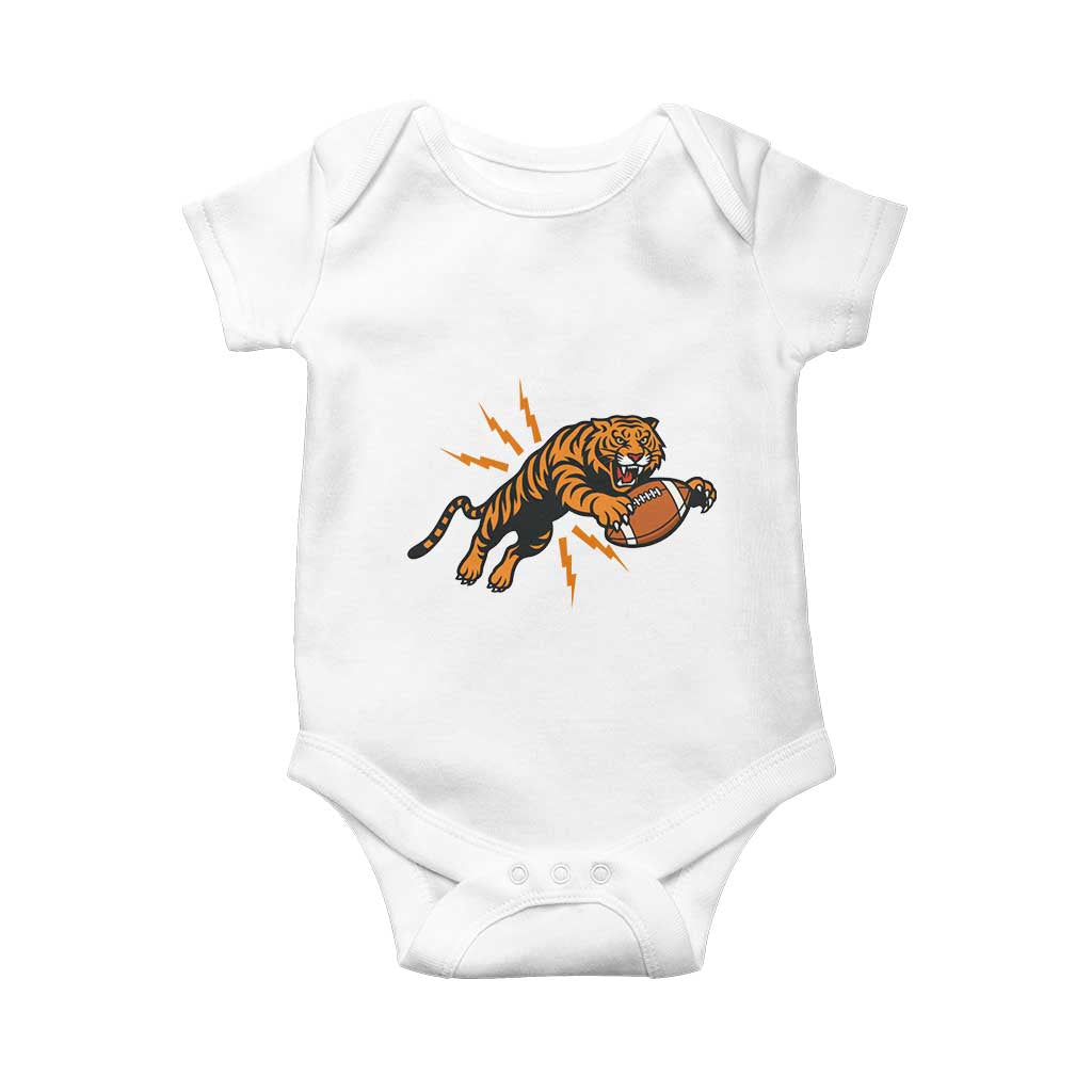Funny Bengal Tiger Football Baby Onesie Game Day Jungle Spirit - Wonder Print Shop
