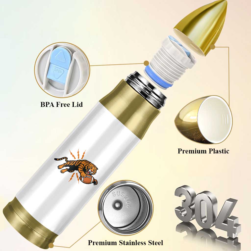 Funny Bengal Tiger Football Bullet Tumbler Game Day Jungle Spirit - Wonder Print Shop