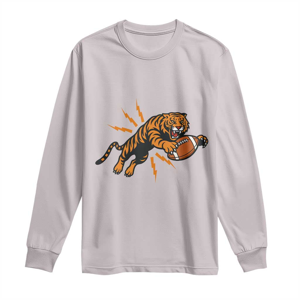 Funny Bengal Tiger Football Long Sleeve Shirt Game Day Jungle Spirit - Wonder Print Shop