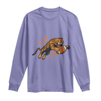Funny Bengal Tiger Football Long Sleeve Shirt Game Day Jungle Spirit - Wonder Print Shop