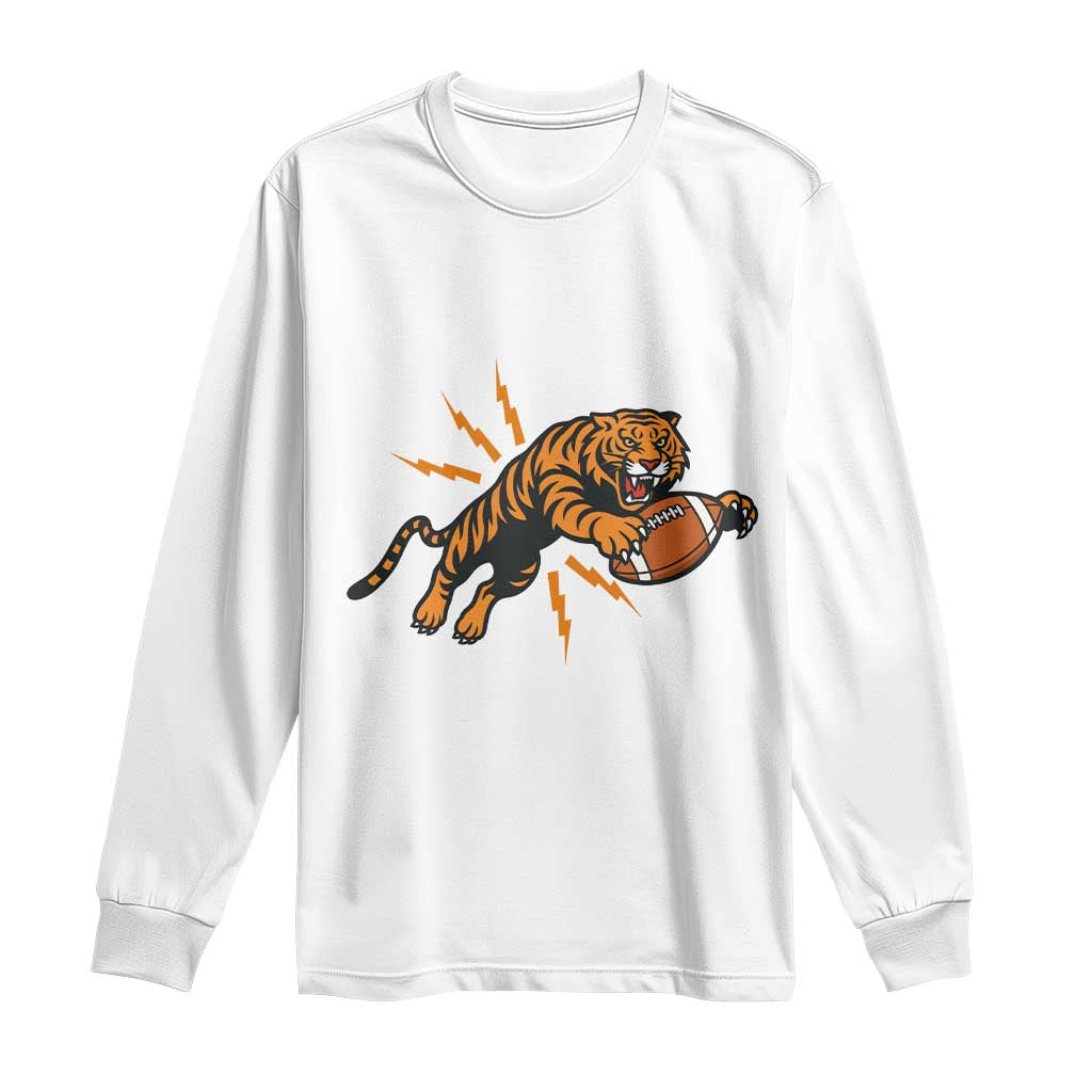 Funny Bengal Tiger Football Long Sleeve Shirt Game Day Jungle Spirit - Wonder Print Shop