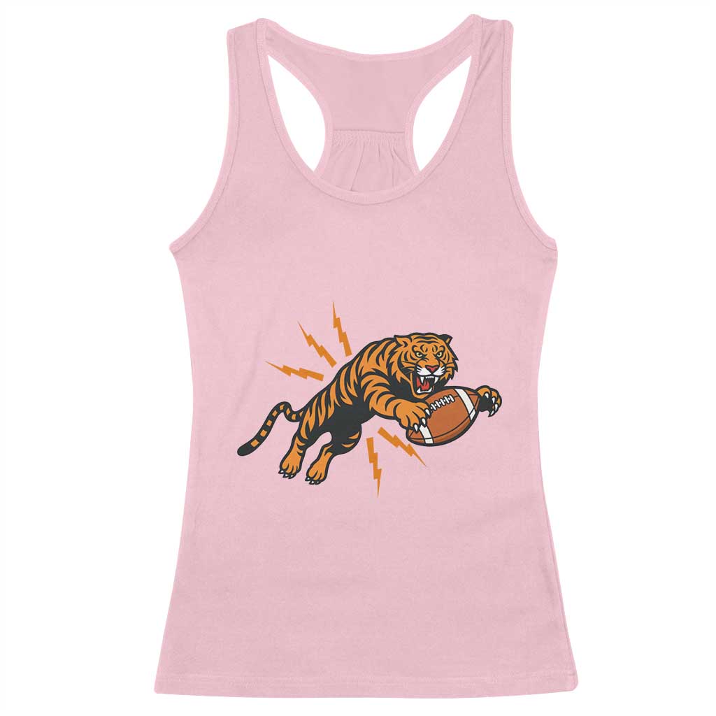 Funny Bengal Tiger Football Racerback Tank Top Game Day Jungle Spirit - Wonder Print Shop