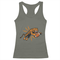 Funny Bengal Tiger Football Racerback Tank Top Game Day Jungle Spirit - Wonder Print Shop