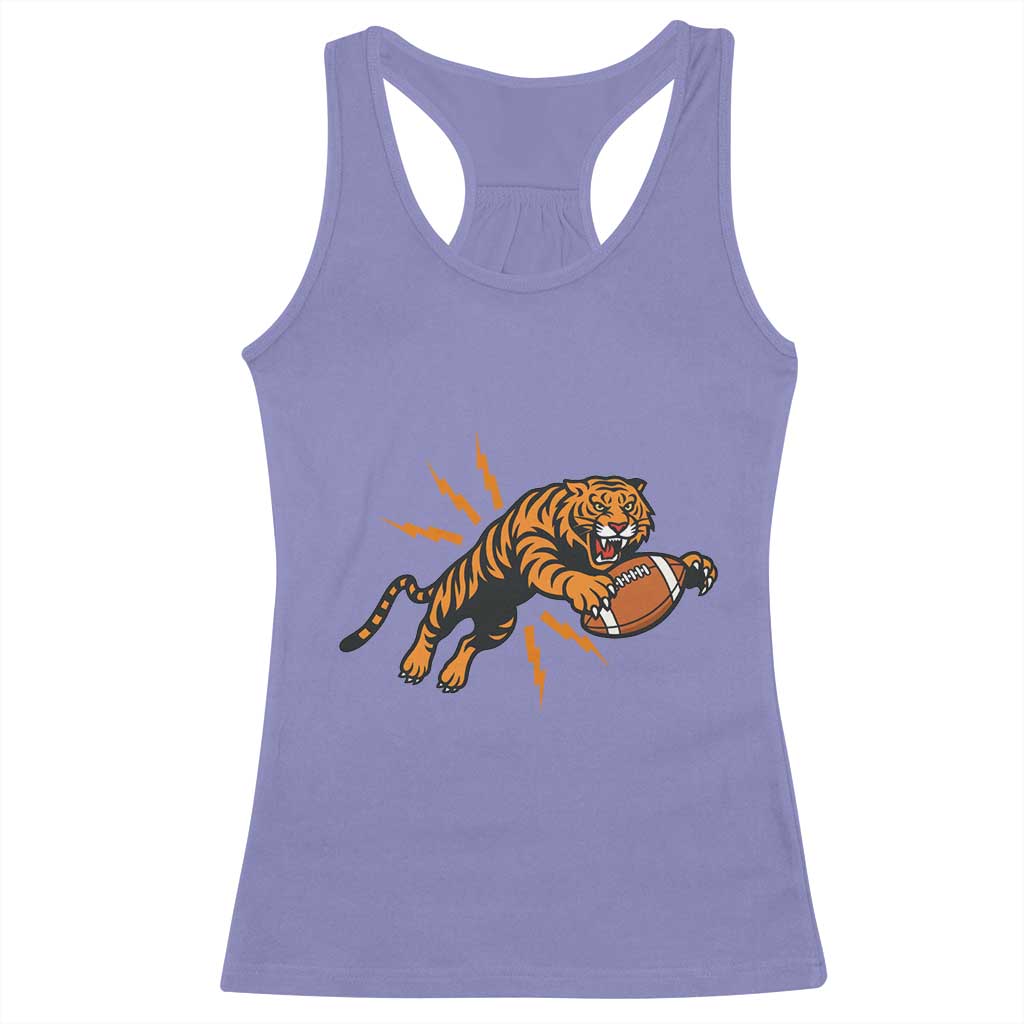 Funny Bengal Tiger Football Racerback Tank Top Game Day Jungle Spirit - Wonder Print Shop
