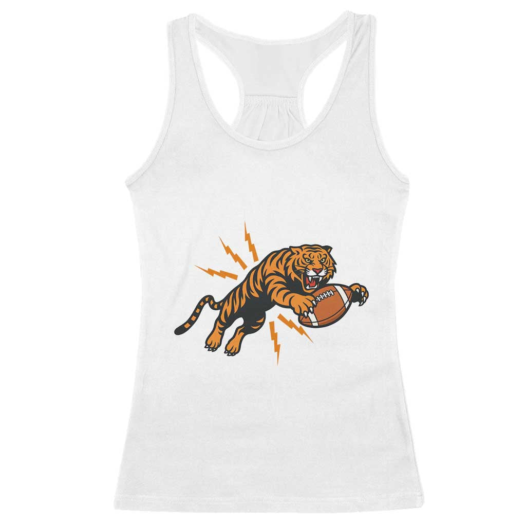 Funny Bengal Tiger Football Racerback Tank Top Game Day Jungle Spirit - Wonder Print Shop