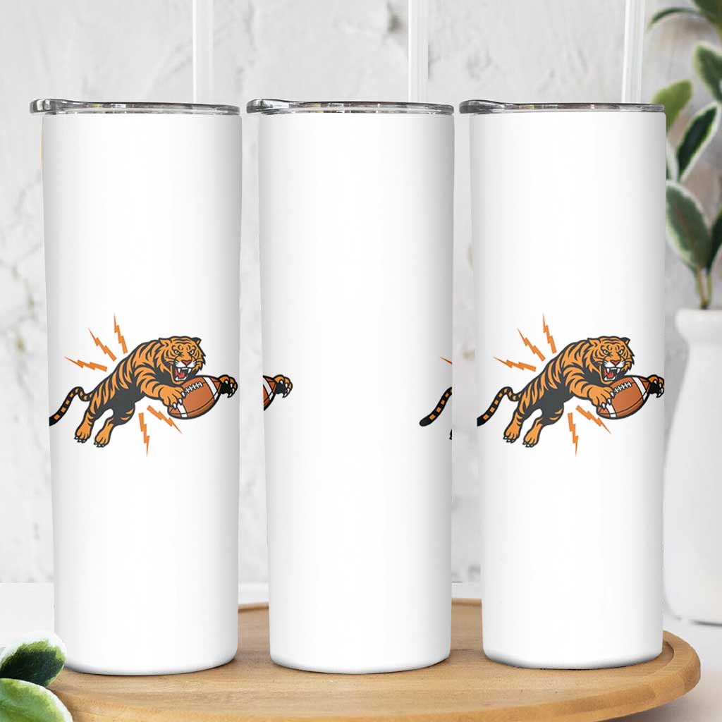 Funny Bengal Tiger Football Skinny Tumbler Game Day Jungle Spirit - Wonder Print Shop