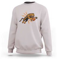 Funny Bengal Tiger Football Sweatshirt Game Day Jungle Spirit - Wonder Print Shop
