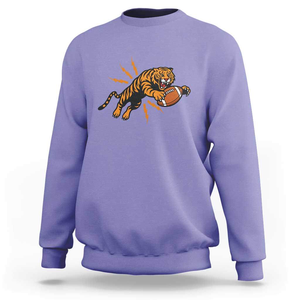 Funny Bengal Tiger Football Sweatshirt Game Day Jungle Spirit - Wonder Print Shop
