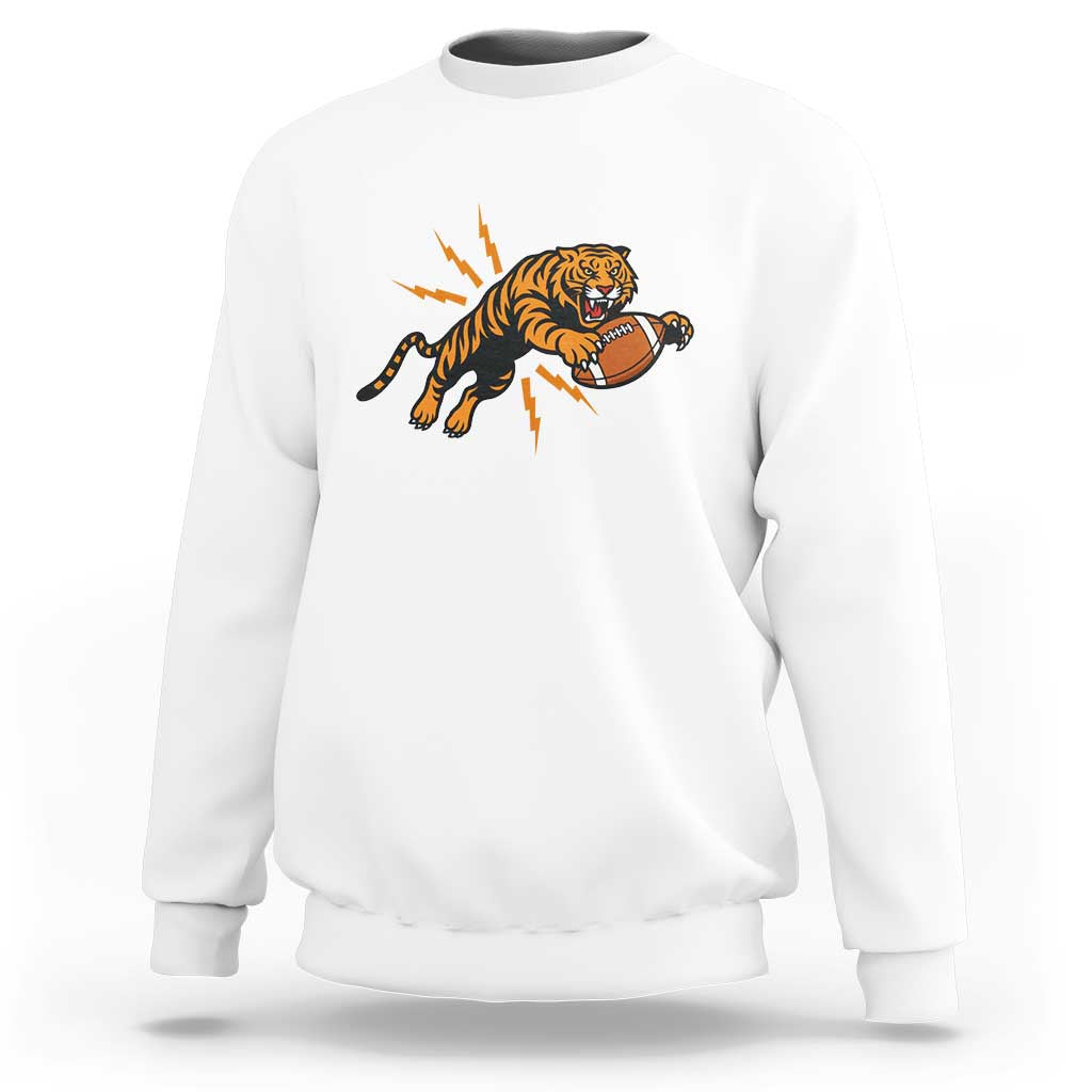 Funny Bengal Tiger Football Sweatshirt Game Day Jungle Spirit - Wonder Print Shop