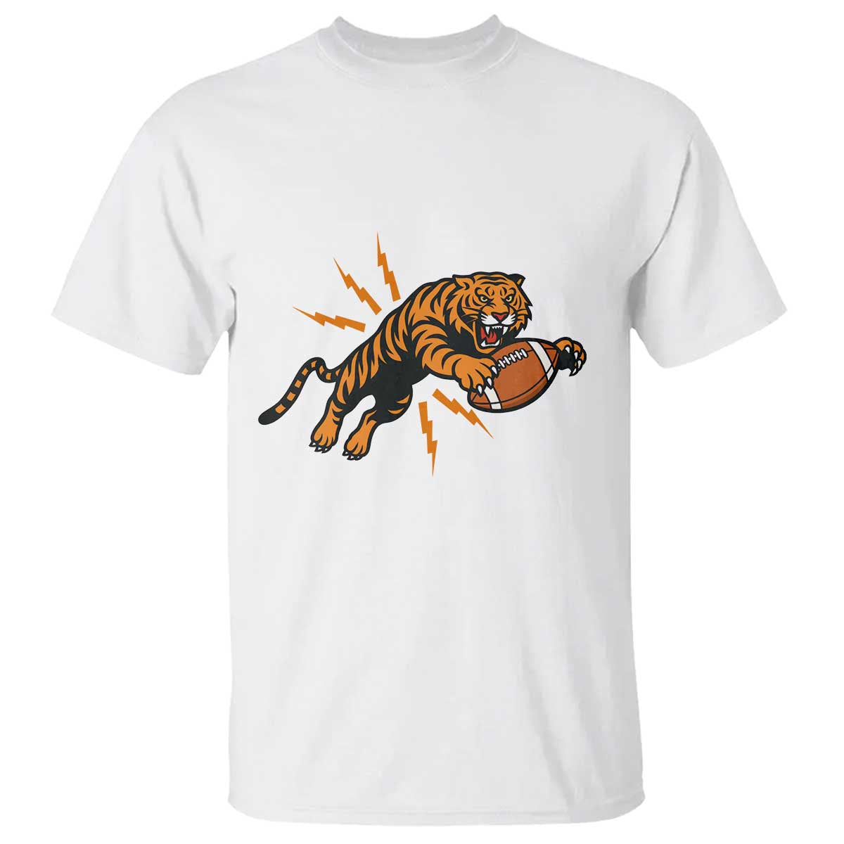 Funny Bengal Tiger Football T Shirt Game Day Jungle Spirit - Wonder Print Shop