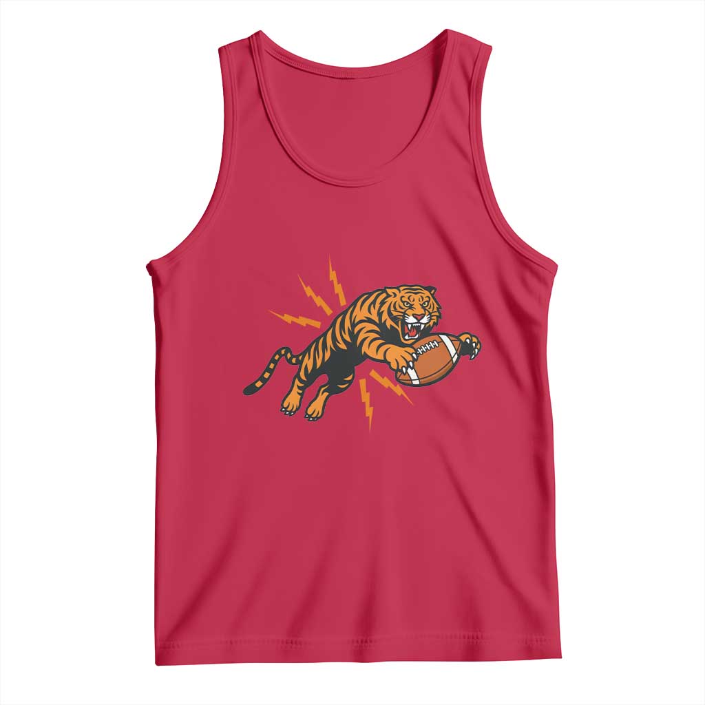 Funny Bengal Tiger Football Tank Top Game Day Jungle Spirit - Wonder Print Shop