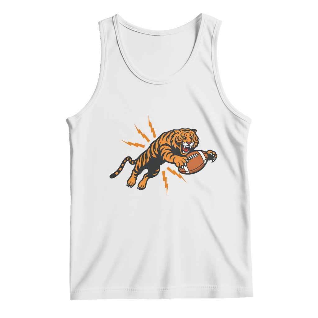 Funny Bengal Tiger Football Tank Top Game Day Jungle Spirit - Wonder Print Shop