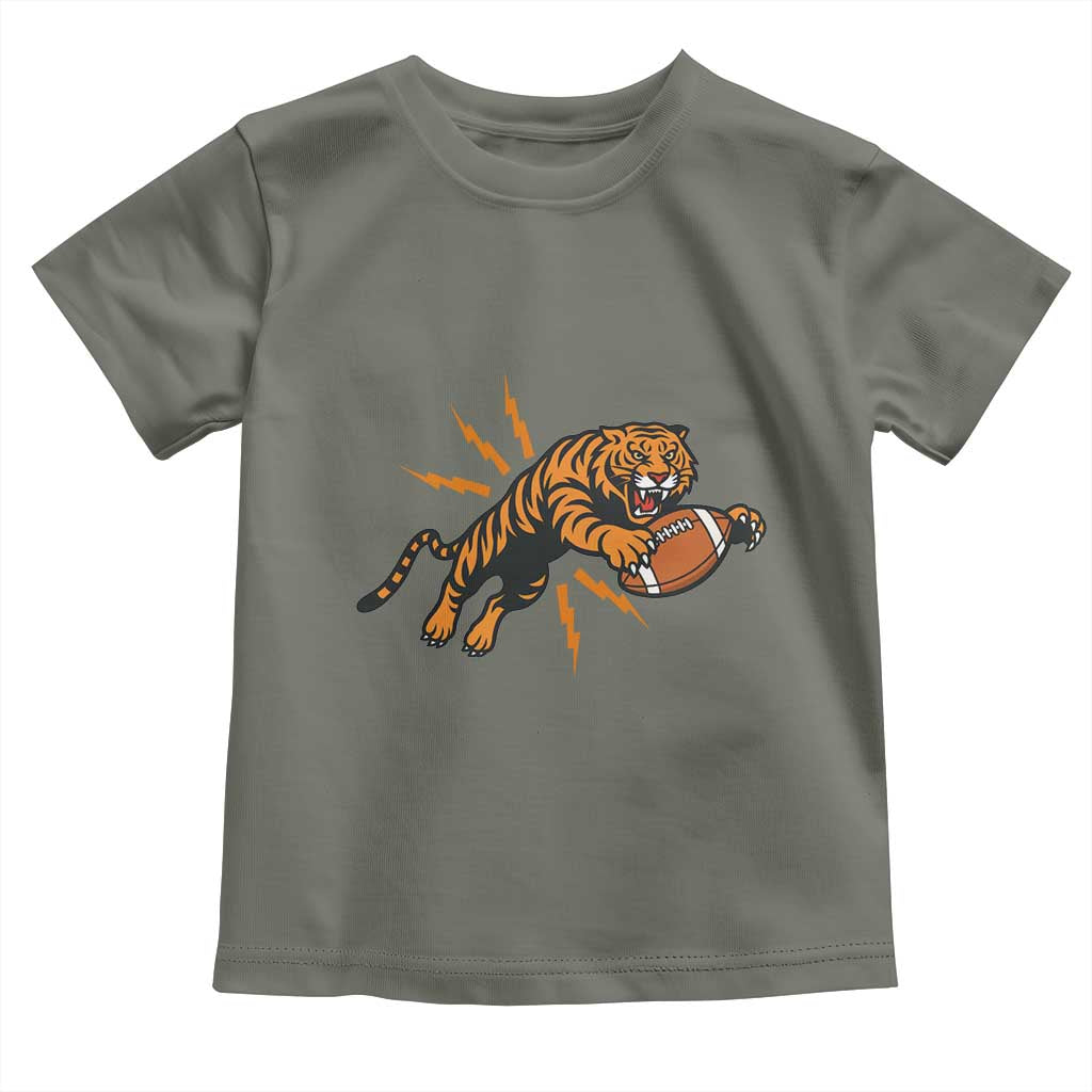 Funny Bengal Tiger Football Toddler T Shirt Game Day Jungle Spirit - Wonder Print Shop