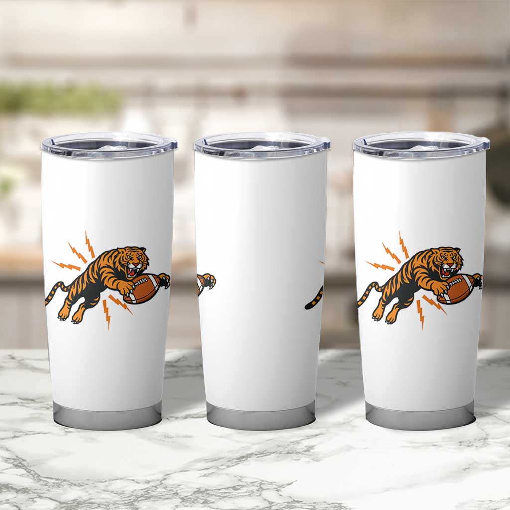 Funny Bengal Tiger Football Tumbler Cup Game Day Jungle Spirit - Wonder Print Shop