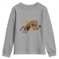 Funny Bengal Tiger Football Youth Sweatshirt Game Day Jungle Spirit - Wonder Print Shop