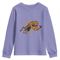 Funny Bengal Tiger Football Youth Sweatshirt Game Day Jungle Spirit - Wonder Print Shop