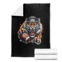 Funny Bengal Tiger With Helmet Throw Blanket Football Lover Gift - Wonder Print Shop