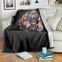 Funny Bengal Tiger With Helmet Throw Blanket Football Lover Gift - Wonder Print Shop