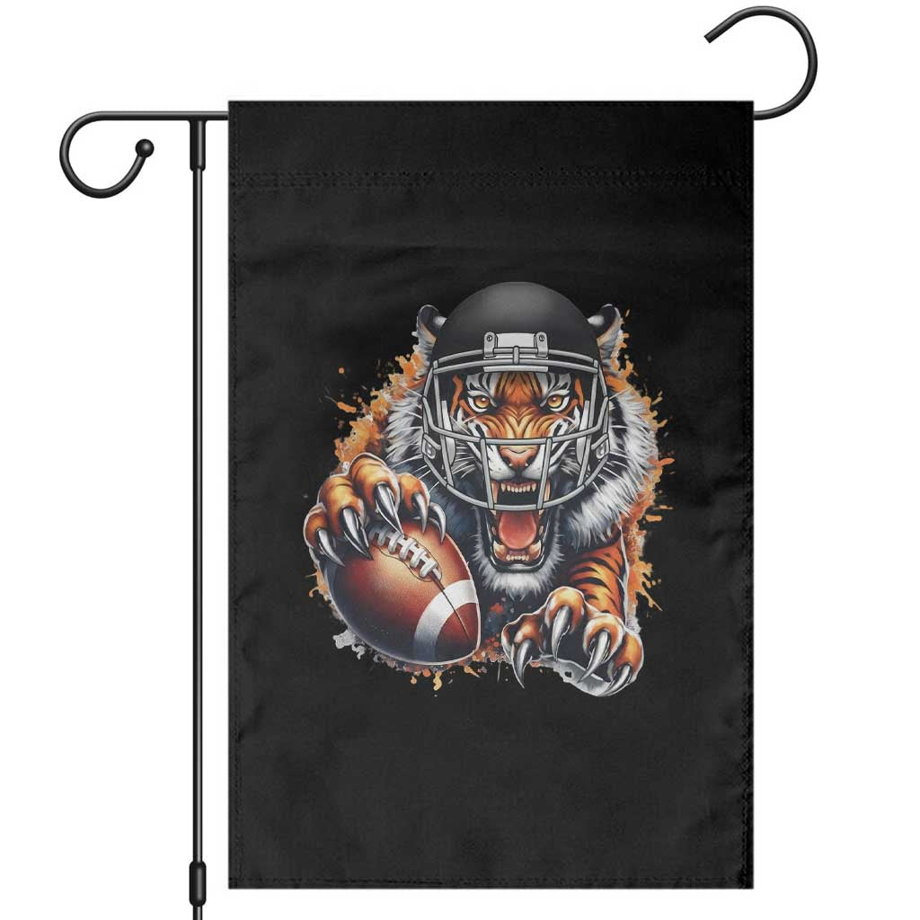 Funny Bengal Tiger With Helmet Garden Flag Football Lover Gift - Wonder Print Shop