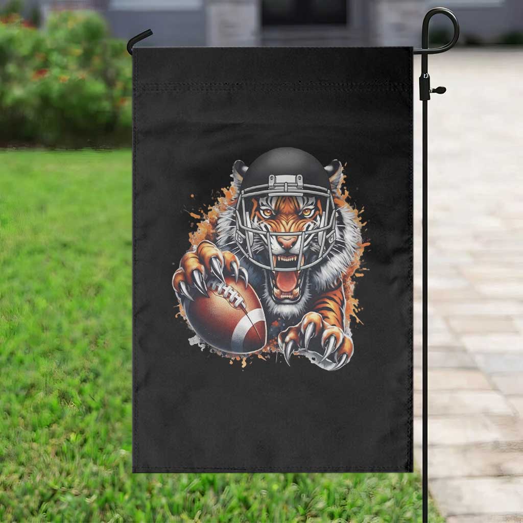 Funny Bengal Tiger With Helmet Garden Flag Football Lover Gift - Wonder Print Shop
