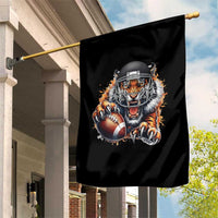 Funny Bengal Tiger With Helmet Garden Flag Football Lover Gift - Wonder Print Shop