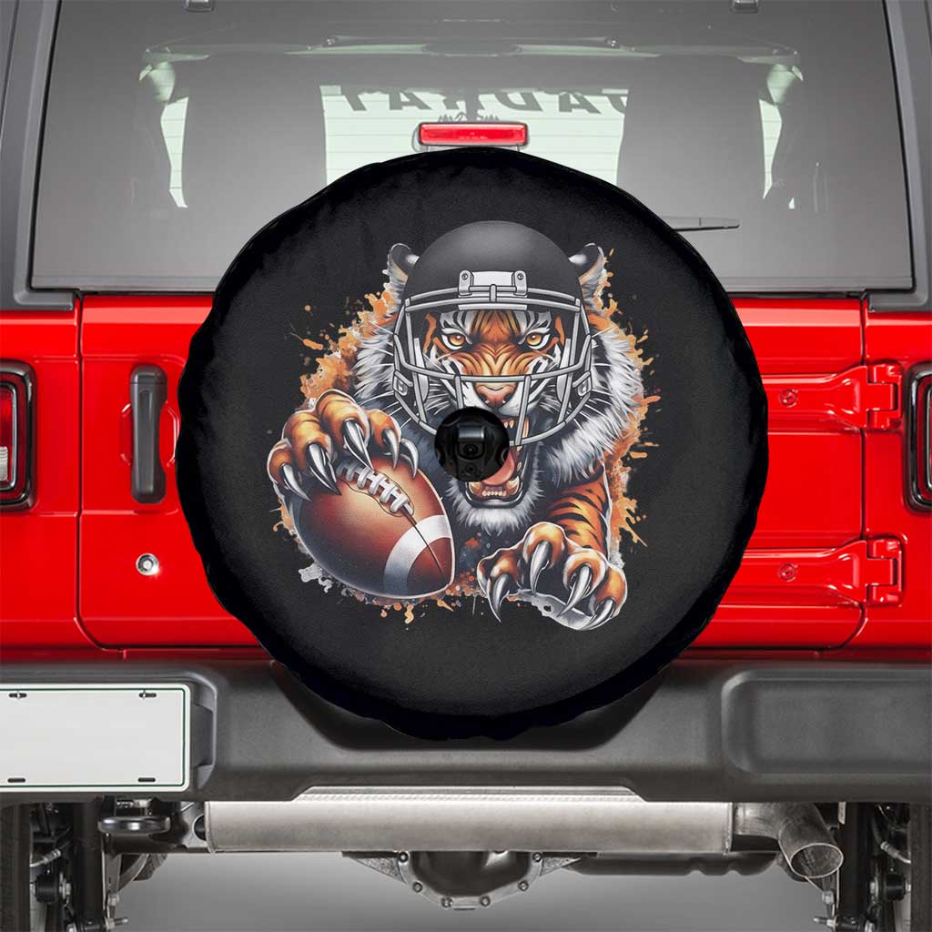 Funny Bengal Tiger With Helmet Spare Tire Cover Football Lover Gift - Wonder Print Shop