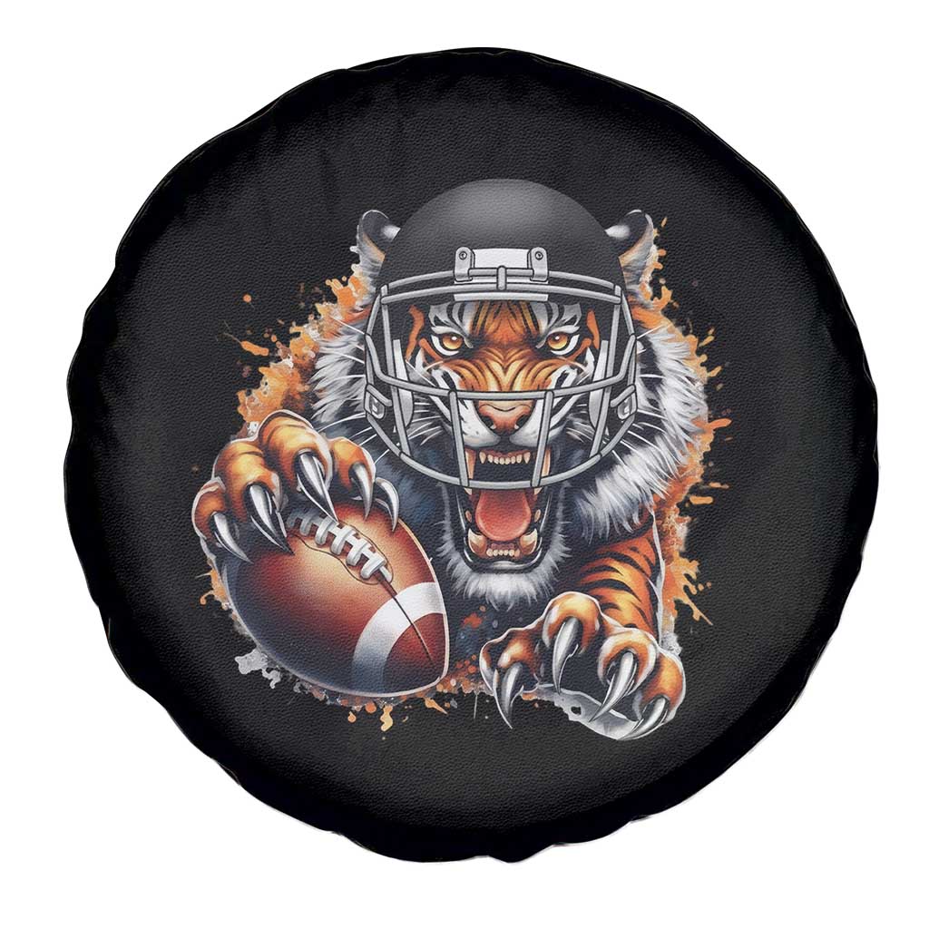 Funny Bengal Tiger With Helmet Spare Tire Cover Football Lover Gift - Wonder Print Shop