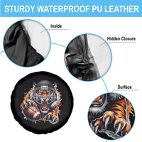 Funny Bengal Tiger With Helmet Spare Tire Cover Football Lover Gift - Wonder Print Shop
