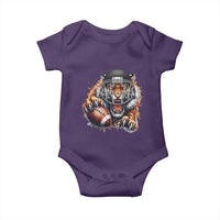Funny Bengal Tiger With Helmet Baby Onesie Football Lover Gift - Wonder Print Shop