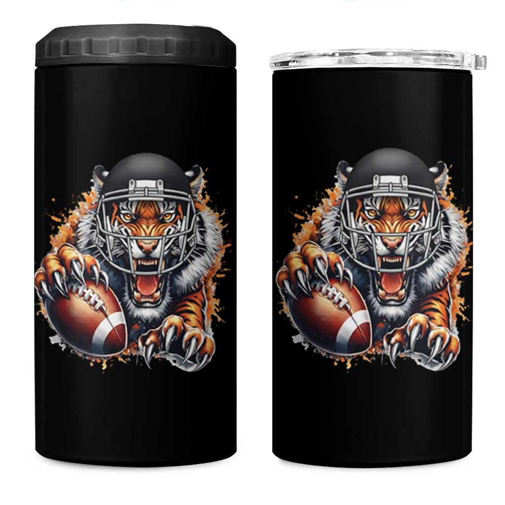 Funny Bengal Tiger With Helmet 4 in 1 Can Cooler Tumbler Football Lover Gift - Wonder Print Shop
