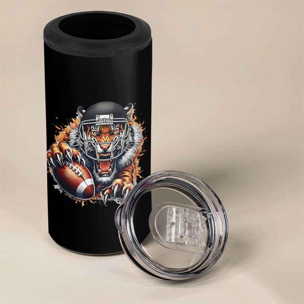 Funny Bengal Tiger With Helmet 4 in 1 Can Cooler Tumbler Football Lover Gift - Wonder Print Shop