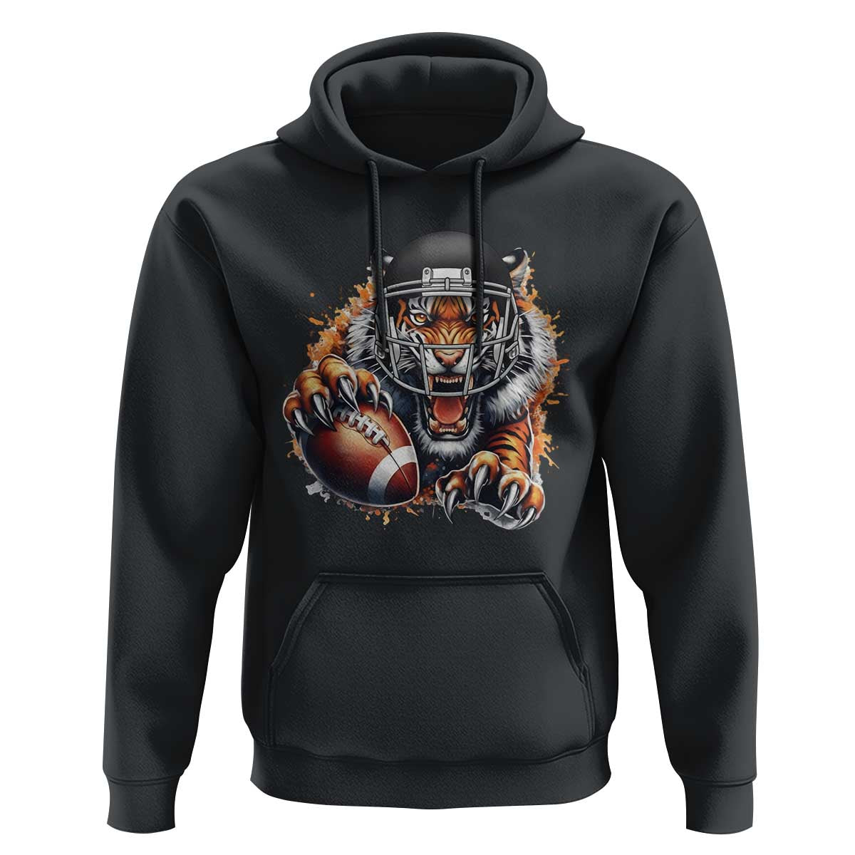 Funny Bengal Tiger With Helmet Hoodie Football Lover Gift - Wonder Print Shop