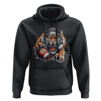 Funny Bengal Tiger With Helmet Hoodie Football Lover Gift - Wonder Print Shop