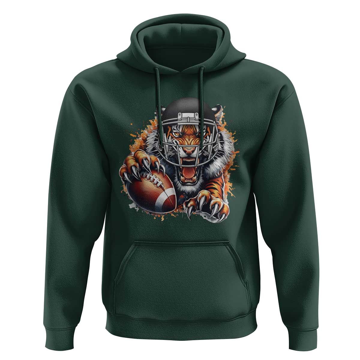 Funny Bengal Tiger With Helmet Hoodie Football Lover Gift - Wonder Print Shop
