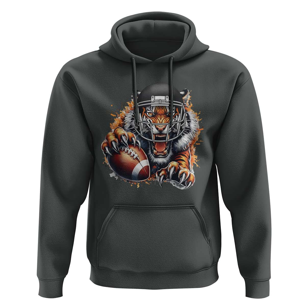 Funny Bengal Tiger With Helmet Hoodie Football Lover Gift - Wonder Print Shop