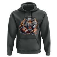 Funny Bengal Tiger With Helmet Hoodie Football Lover Gift - Wonder Print Shop
