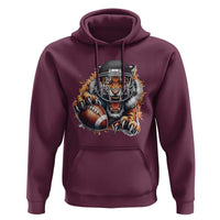 Funny Bengal Tiger With Helmet Hoodie Football Lover Gift - Wonder Print Shop