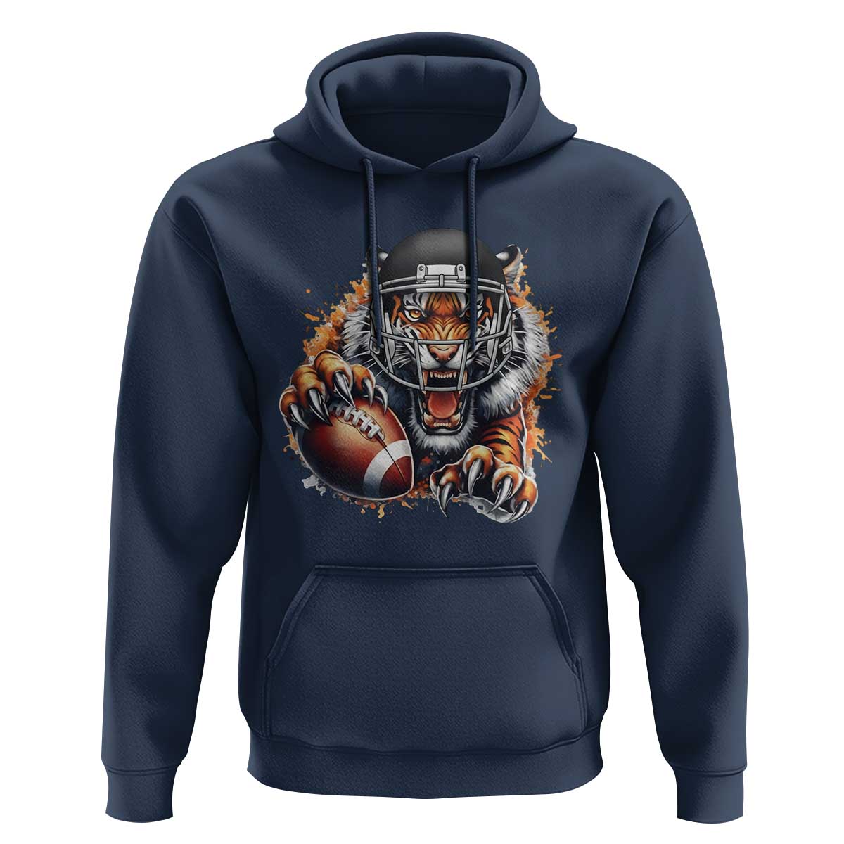 Funny Bengal Tiger With Helmet Hoodie Football Lover Gift - Wonder Print Shop