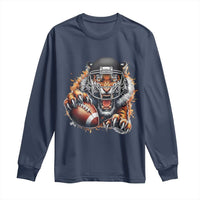 Funny Bengal Tiger With Helmet Long Sleeve Shirt Football Lover Gift - Wonder Print Shop