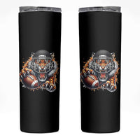 Funny Bengal Tiger With Helmet Skinny Tumbler Football Lover Gift - Wonder Print Shop