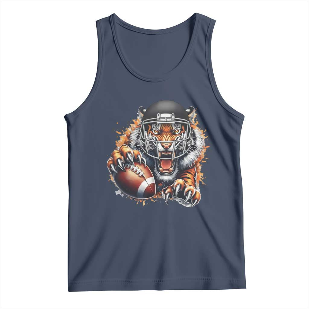 Funny Bengal Tiger With Helmet Tank Top Football Lover Gift - Wonder Print Shop