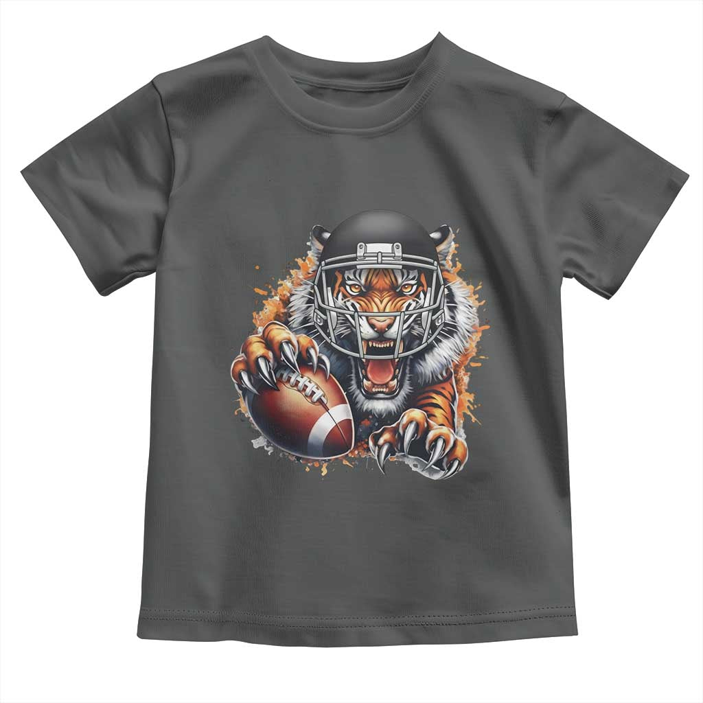 Funny Bengal Tiger With Helmet Toddler T Shirt Football Lover Gift - Wonder Print Shop