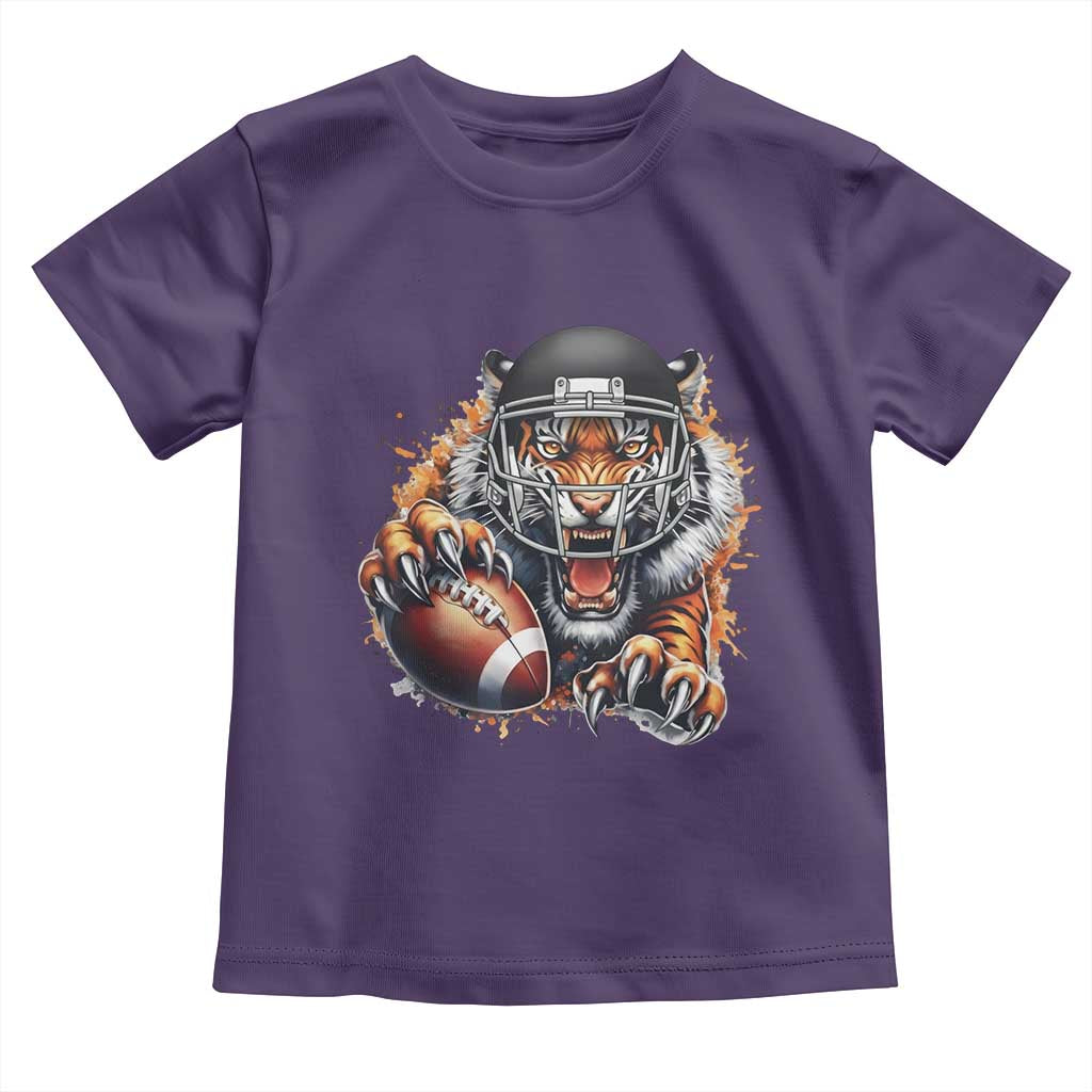 Funny Bengal Tiger With Helmet Toddler T Shirt Football Lover Gift - Wonder Print Shop