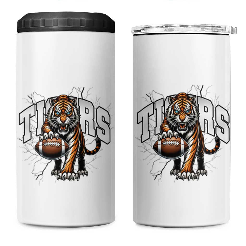 Funny Bengal Tiger 4 in 1 Can Cooler Tumbler Gift For Football Lover - Wonder Print Shop