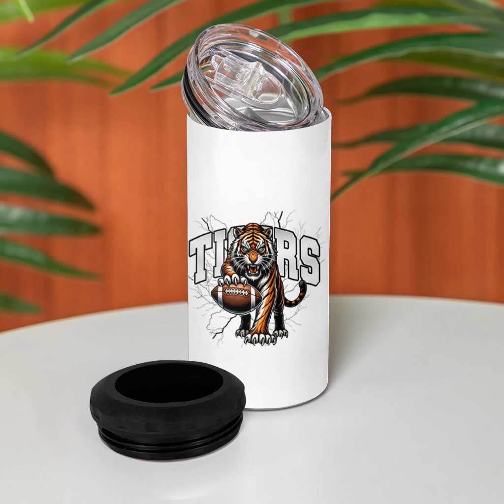 Funny Bengal Tiger 4 in 1 Can Cooler Tumbler Gift For Football Lover - Wonder Print Shop