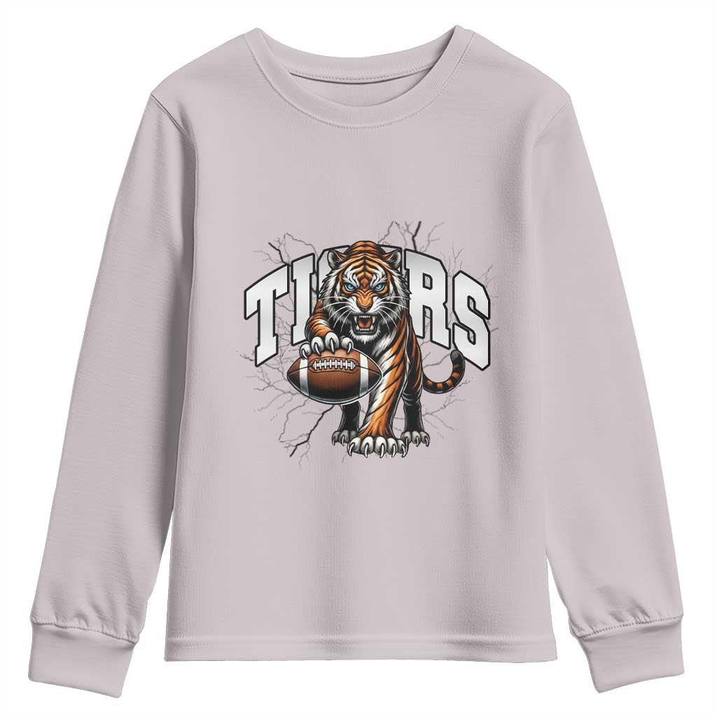 Funny Bengal Tiger Youth Sweatshirt Gift For Football Lover - Wonder Print Shop