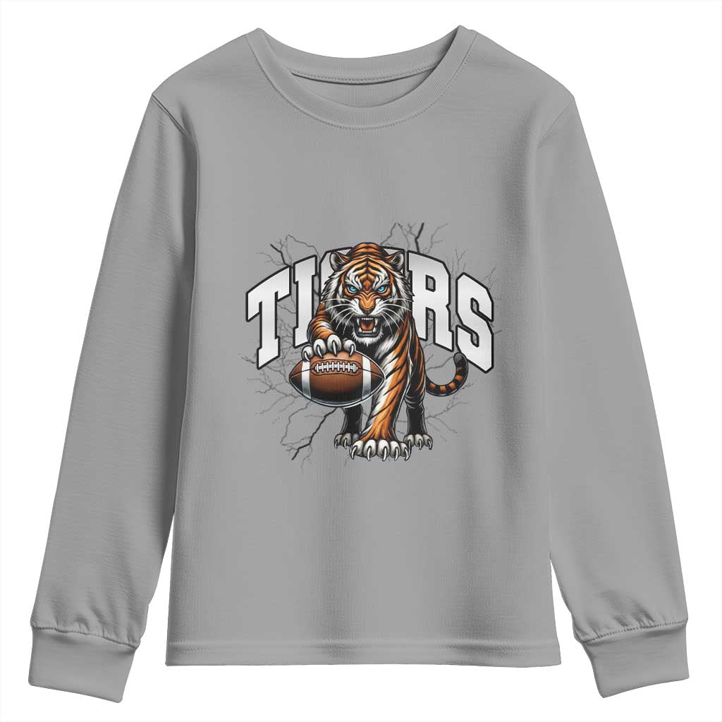 Funny Bengal Tiger Youth Sweatshirt Gift For Football Lover - Wonder Print Shop