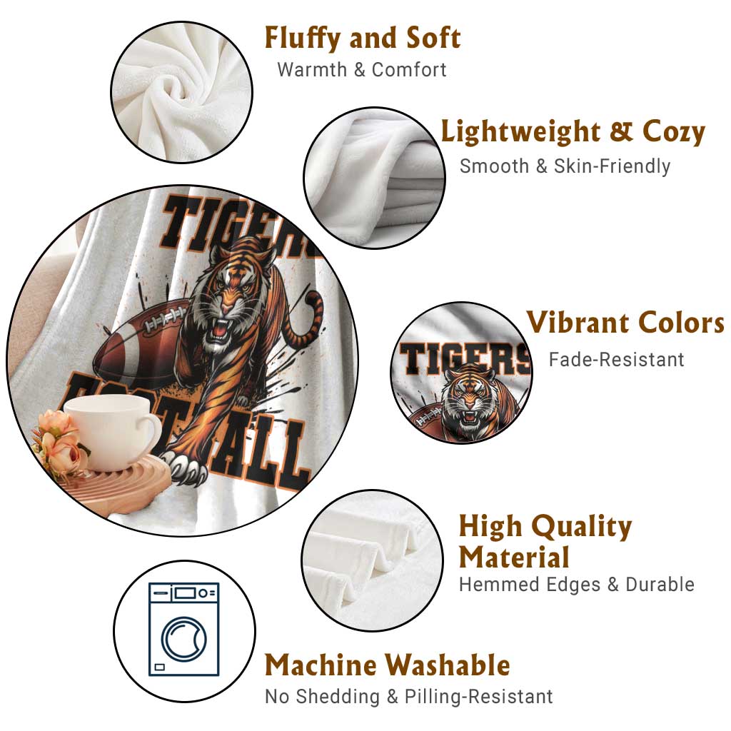 Bengal Tiger Football Throw Blanket Game Day Gift - Wonder Print Shop