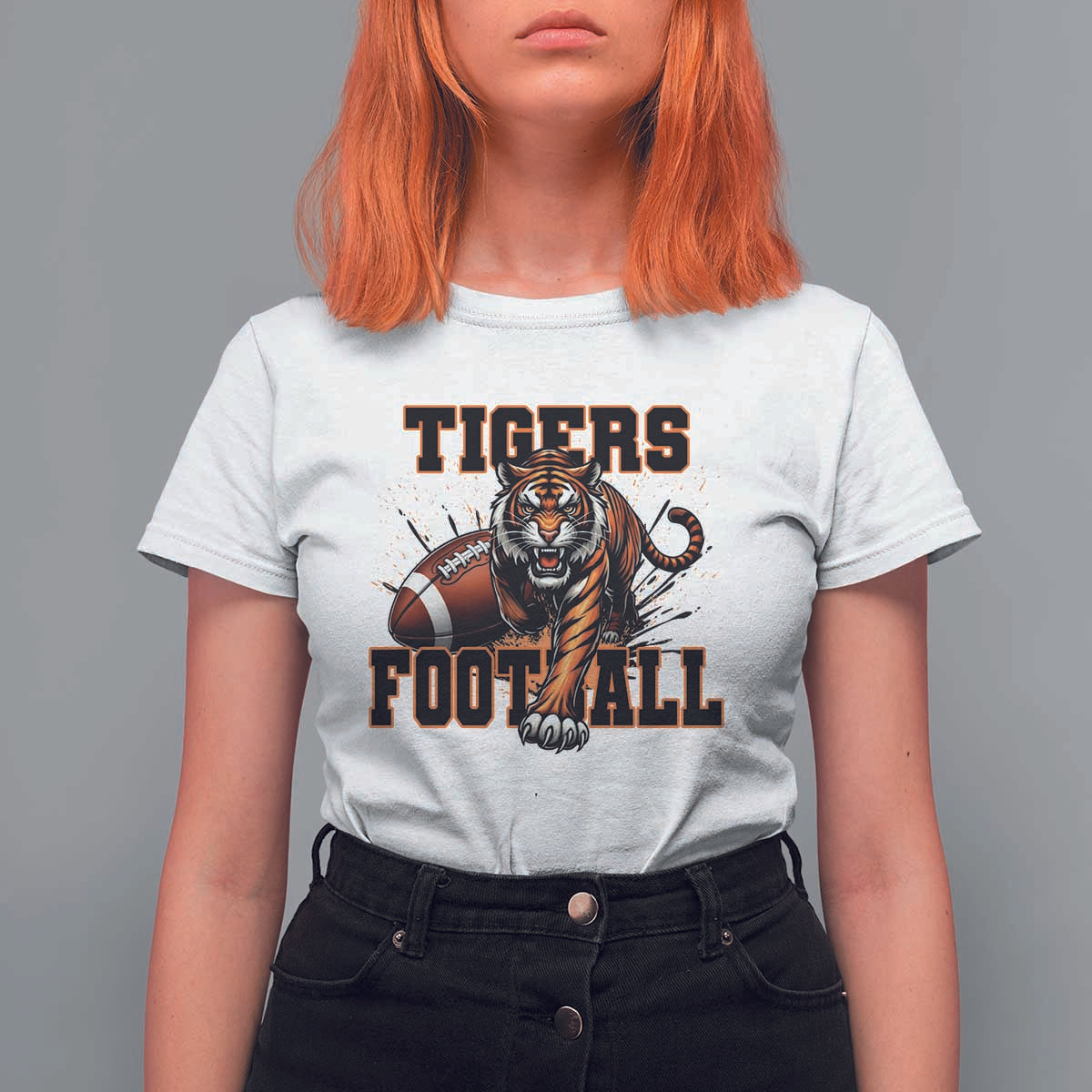Bengal Tiger Football T Shirt For Women Game Day Gift - Wonder Print Shop