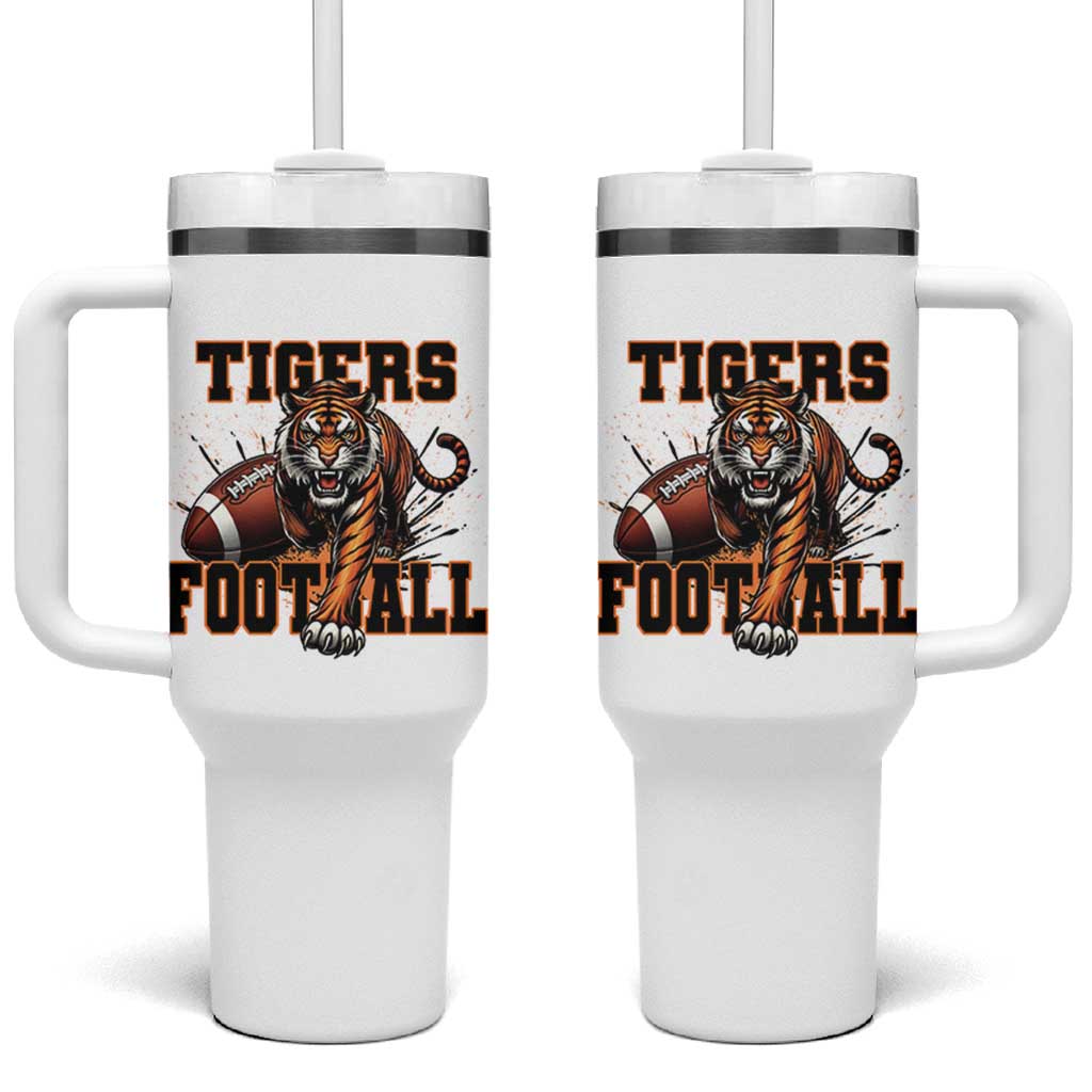 Bengal Tiger Football Tumbler With Handle Game Day Gift - Wonder Print Shop